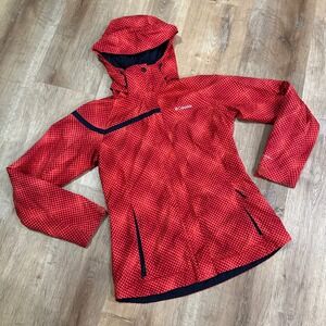 COLUMBIA | Women's Interchange‎ Red Patterned Lightweight Hooded Rain Jacket